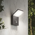Ideal Lux - LED āra gaismeklis ar sensoru STYLE LED/9W/230V 4000K CRI 90 IP54, antracīta krāsa