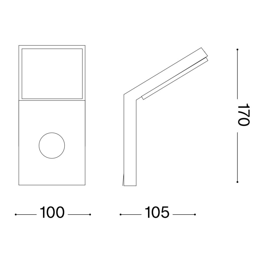 Ideal Lux - LED āra gaismeklis ar sensoru STYLE LED/9W/230V 4000K CRI 90 IP54, antracīta krāsa
