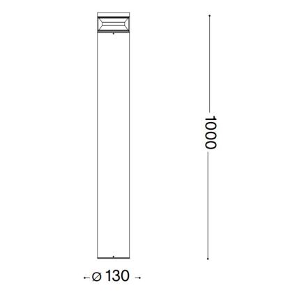 Ideal Lux - LED Āra lampa BOEING LED/14W/230V 100 cm CRI 90 IP65 melna