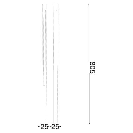 Ideal Lux - LED āra lampa JEDI LED/12W/230V 80 cm CRI 90 IP65 brūna