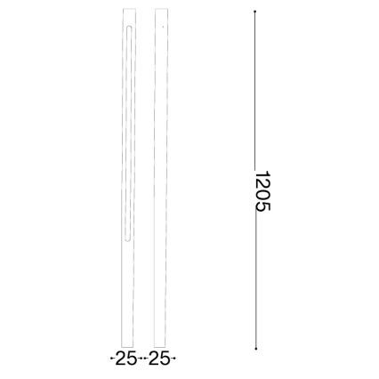 Ideal Lux - LED āra lampa JEDI LED/19W/230V 120 cm CRI 90 IP65 antracīts