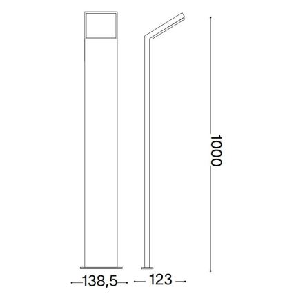 Ideal Lux- LED Āra lampa STYLE LED/8,5W/230V 4000K 100 cm CRI 90 IP54 melna