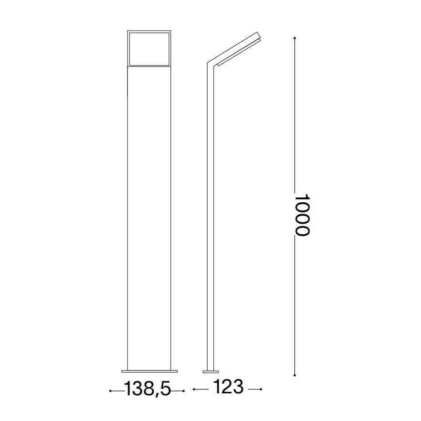 Ideal Lux- LED Āra lampa STYLE LED/8,5W/230V 4000K 100 cm CRI 90 IP54 melna