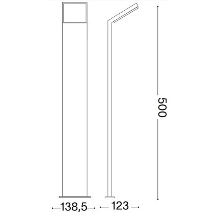 Ideal Lux - LED Āra lampa STYLE LED/8,5W/230V 3000K 50 cm CRI 90 IP54 antracīta