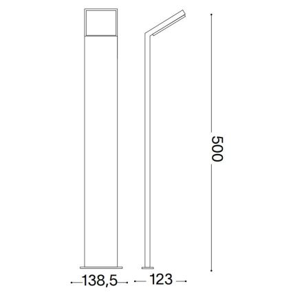 Ideal Lux - LED Āra lampa STYLE LED/8,5W/230V 3000K 50 cm CRI 90 IP54 antracīta