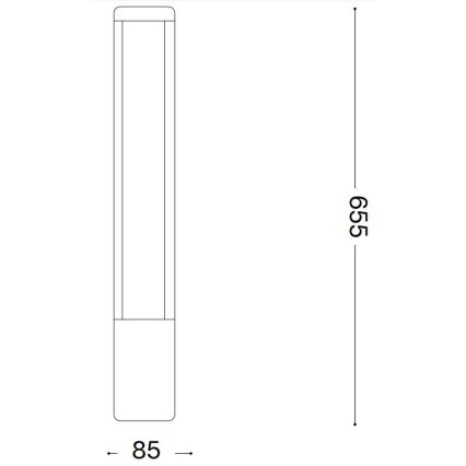 Ideal Lux - LED Āra lampa TIFONE LED/8,5W/230V 65,5 cm IP65 antracīta