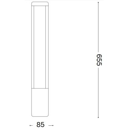 Ideal Lux - LED Āra lampa TIFONE LED/8,5W/230V 65,5 cm IP65 antracīta