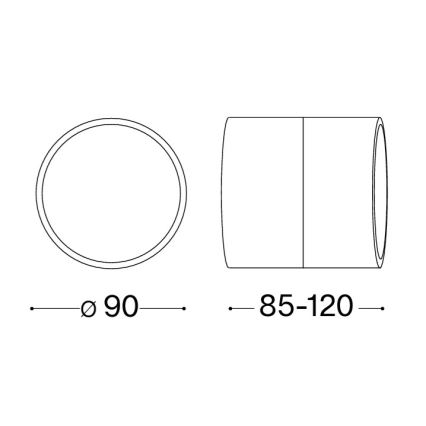 Ideal Lux - LED āra sienas gaismeklis OMEGA LED/7W/230V CRI 90 IP54 melns