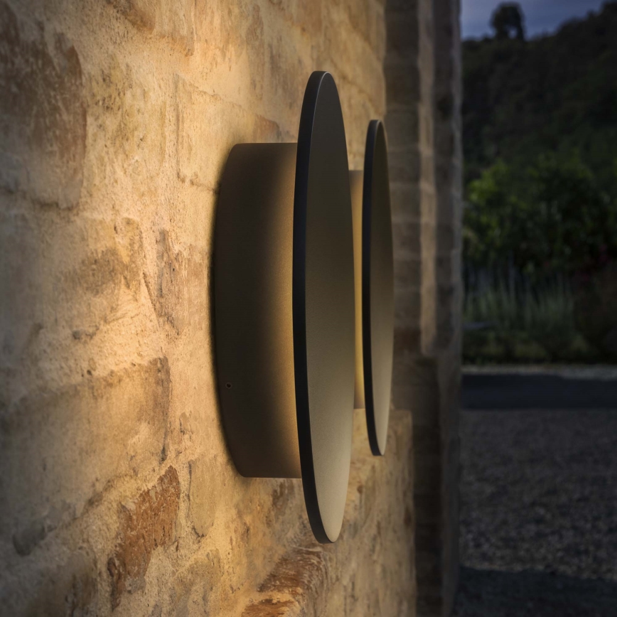 Ideal Lux - LED āra sienas gaismeklis PUNTO LED/12W/230V CRI 90 Ø 24 cm IP54 melns