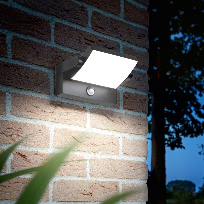 Ideal Lux - LED Āra sienas lampa ar sensoru SWIPE LED/21W/230V CRI 90 IP54 antracīta