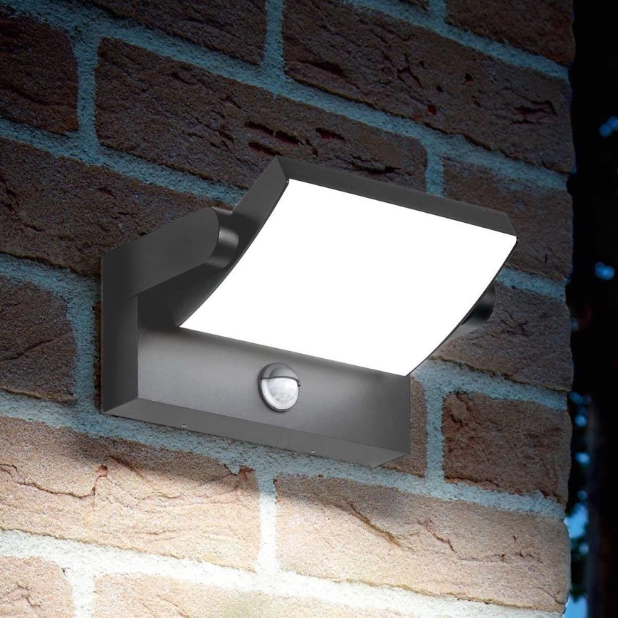 Ideal Lux - LED Āra sienas lampa ar sensoru SWIPE LED/21W/230V CRI 90 IP54 antracīta