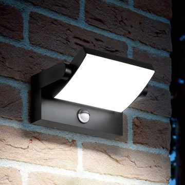 Ideal Lux - LED Āra sienas lampa ar sensoru SWIPE LED/21W/230V CRI 90 IP54 melna