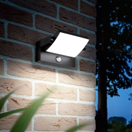 Ideal Lux - LED Āra sienas lampa ar sensoru SWIPE LED/21W/230V CRI 90 IP54 melna