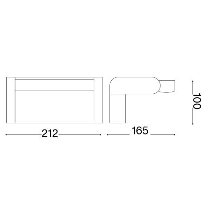 Ideal Lux - LED Āra sienas lampa ar sensoru SWIPE LED/21W/230V CRI 90 IP54 melna