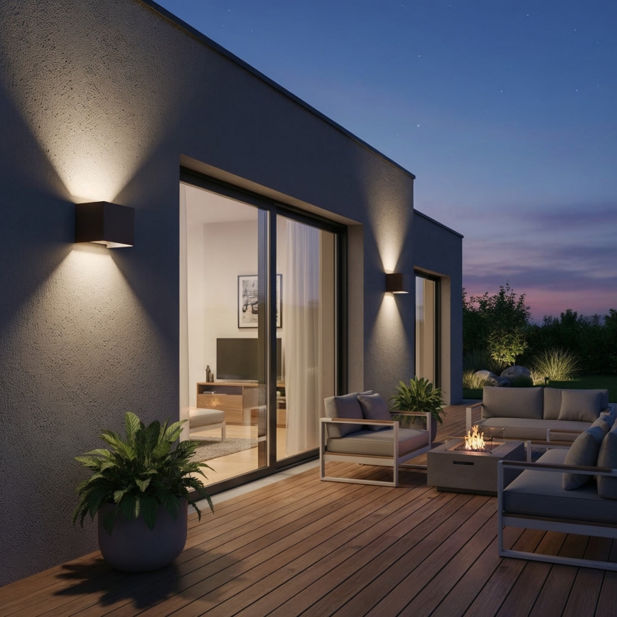 Ideal Lux - LED Āra sienas lampa ATOM LED/12W/230V CRI 90 IP54 brūna