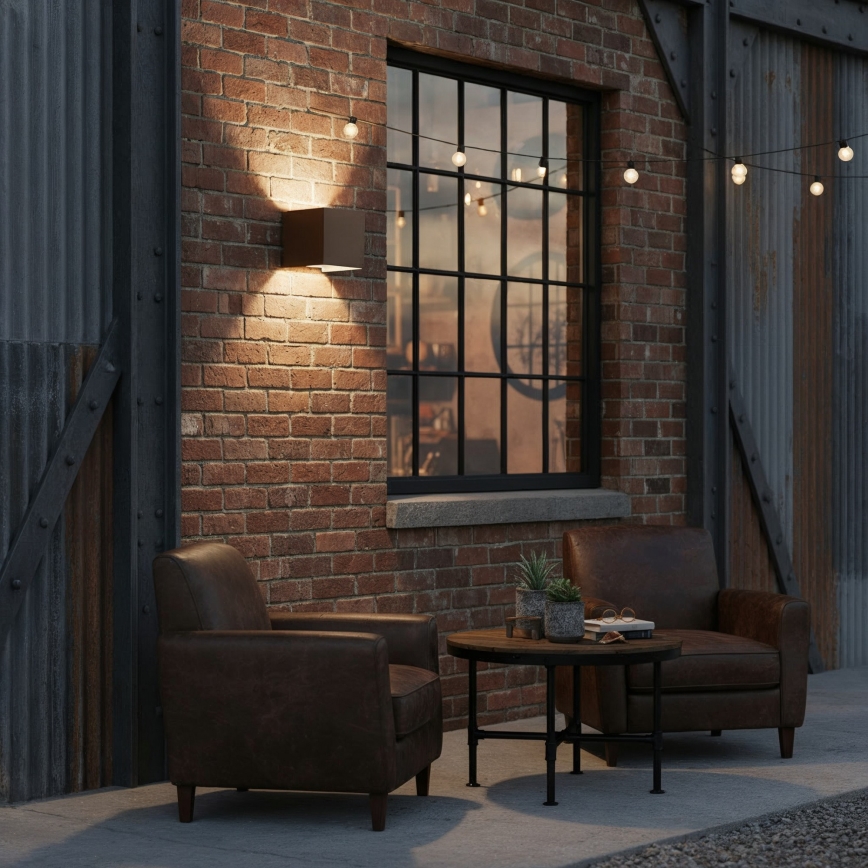 Ideal Lux - LED Āra sienas lampa ATOM LED/12W/230V CRI 90 IP54 brūna