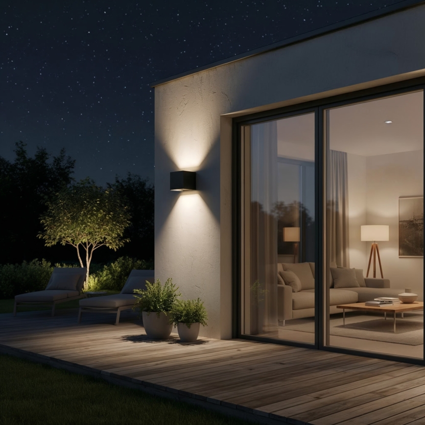 Ideal Lux - LED Āra sienas lampa ATOM LED/12W/230V CRI 90 IP54 melna