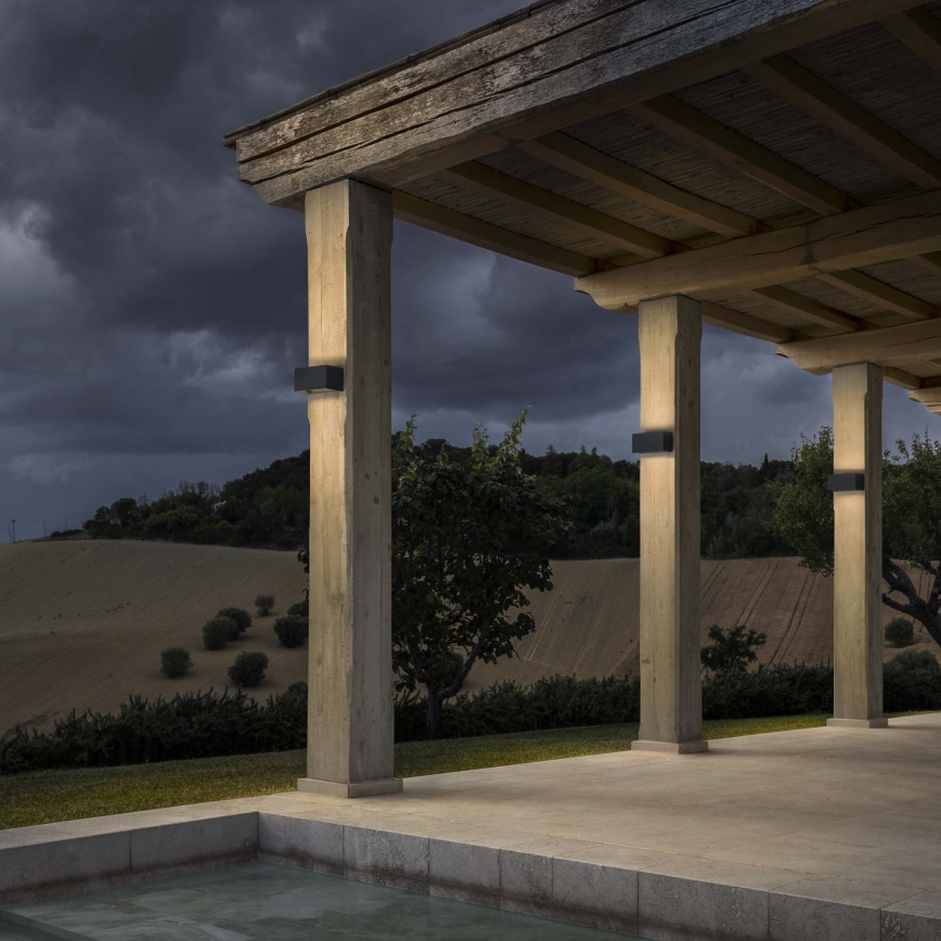 Ideal Lux - LED Āra sienas lampa ATOM LED/25W/230V CRI 90 IP54 antracīta