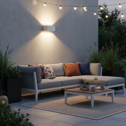 Ideal Lux - LED Āra sienas lampa ATOM LED/25W/230V CRI 90 IP54 balta