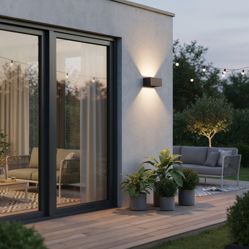 Ideal Lux - LED Āra sienas lampa ATOM LED/25W/230V CRI 90 IP54 brūna