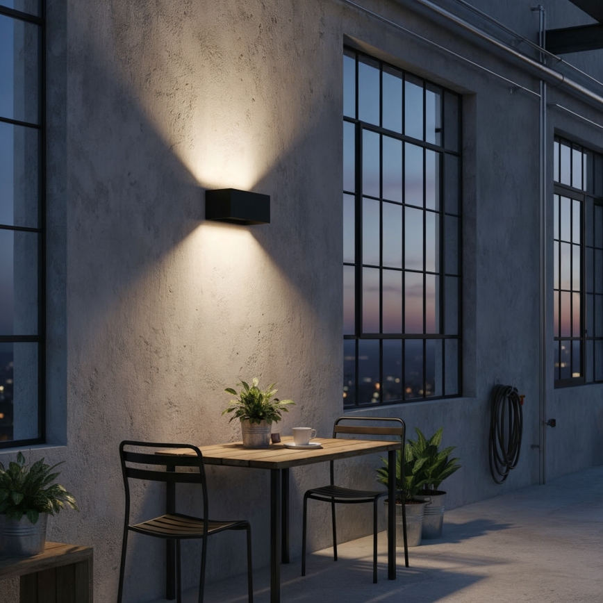 Ideal Lux - LED Āra sienas lampa ATOM LED/25W/230V CRI 90 IP54 melna