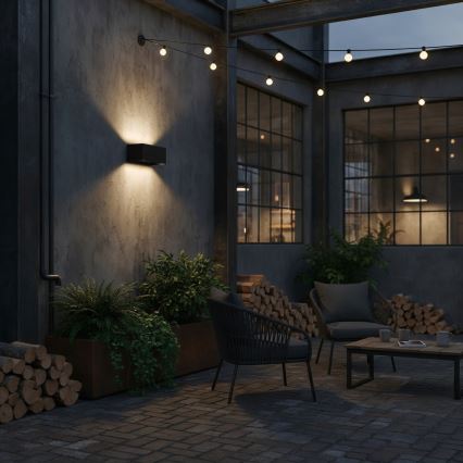 Ideal Lux - LED Āra sienas lampa ATOM LED/25W/230V CRI 90 IP54 melna