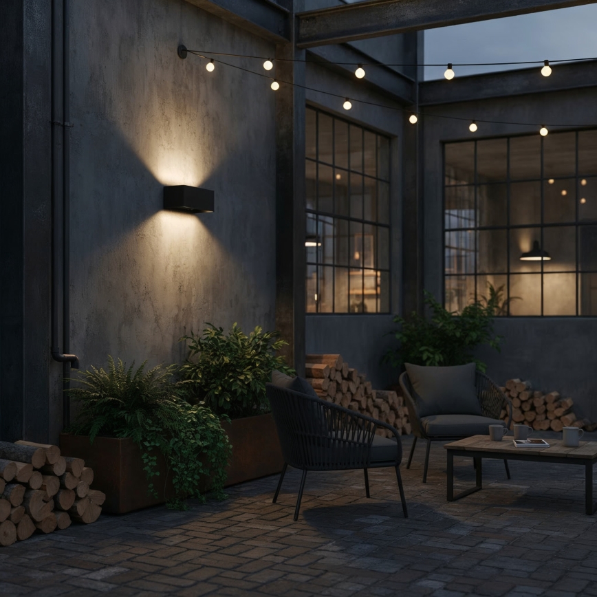 Ideal Lux - LED Āra sienas lampa ATOM LED/25W/230V CRI 90 IP54 melna