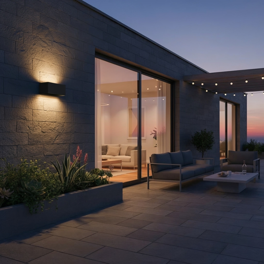 Ideal Lux - LED Āra sienas lampa ATOM LED/25W/230V CRI 90 IP54 melna