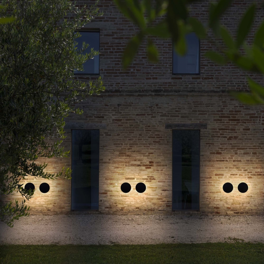 Ideal Lux - LED āra sienas gaismeklis PUNTO LED/16W/230V CRI 90 Ø 30 cm IP54 melns
