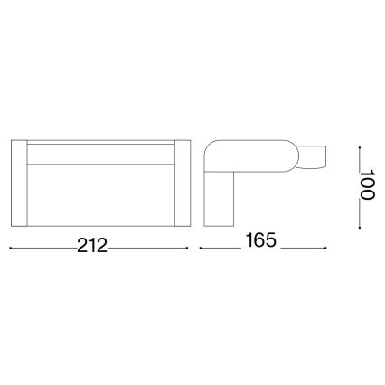 Ideal Lux - LED Āra sienas lampa SWIPE LED/21W/230V CRI 90 IP54 melna