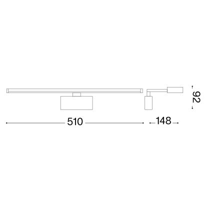 Ideal Lux - LED Attēla lampa ALMA LED/12,5W/230V 51 cm CRI 90 spīdīgi hromēts
