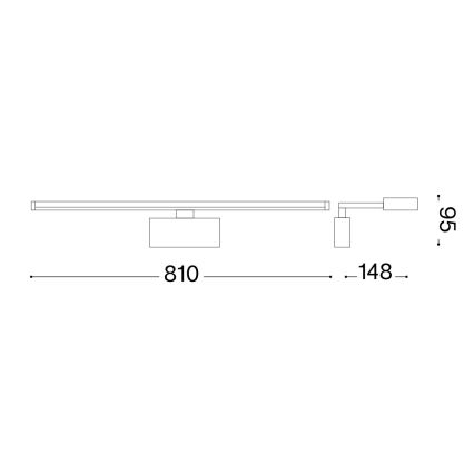 Ideal Lux - LED Attēla lampa ALMA LED/18W/230V 81 cm CRI 90 zelta
