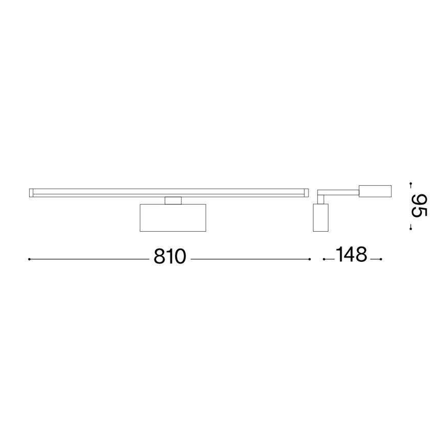 Ideal Lux - LED Attēla lampa ALMA LED/18W/230V 81 cm CRI 90 zelta