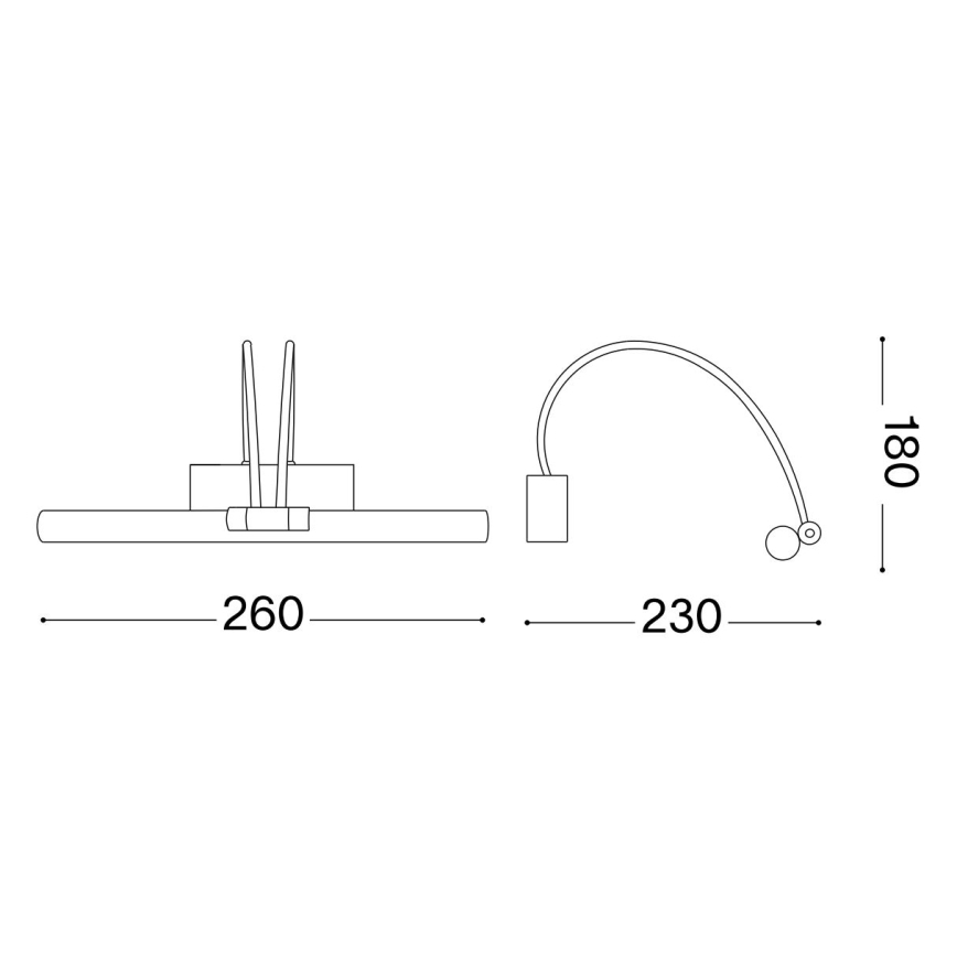 Ideal Lux - LED Attēla lampa BOW LED/3,5W/230V 26 cm CRI 90 zelta