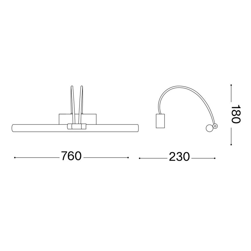 Ideal Lux - LED Attēla lampa BOW LED/8W/230V 76 cm CRI 90 zelta