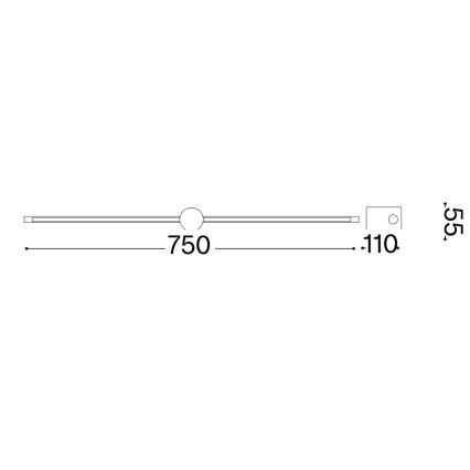 Ideal Lux - LED Attēla lampa FILO LED/12,5W/230V melna
