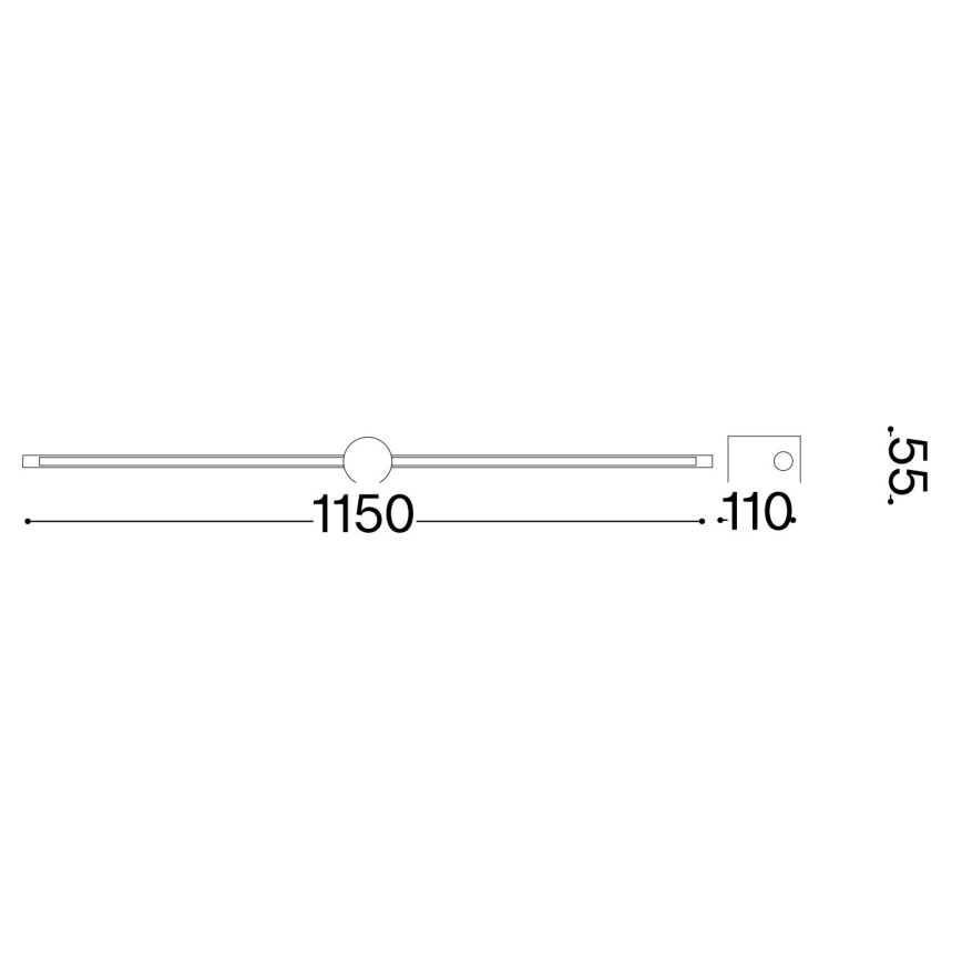 Ideal Lux - LED Attēla lampa FILO LED/16W/230V 115 cm CRI 90 melna