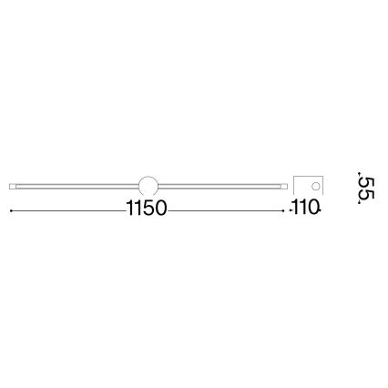 Ideal Lux - LED Attēla lampa FILO LED/16W/230V 115 cm CRI 90 misiņš
