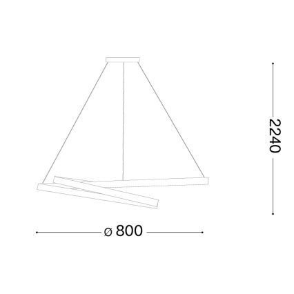Ideal Lux - LED aptumšojama lustra uz troses OZ LED/55W/230V Ø 80 cm CRI 90 zelta