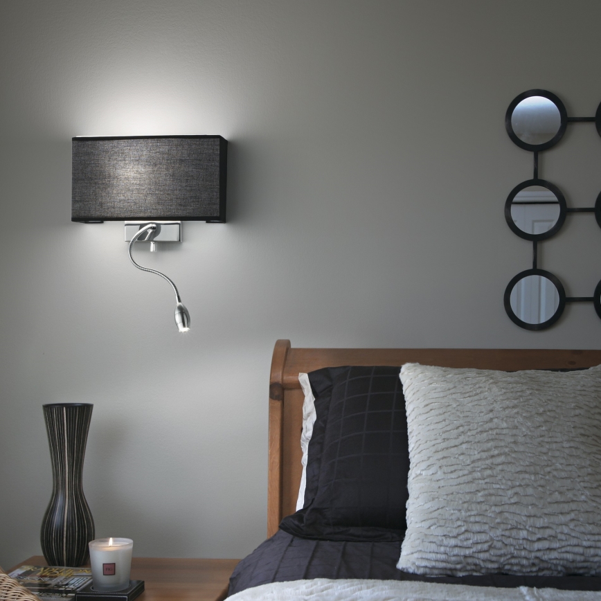 Ideal Lux - LED Elastiska sienas lampa HOTEL 1xE27/60W + LED/1,5W/230V