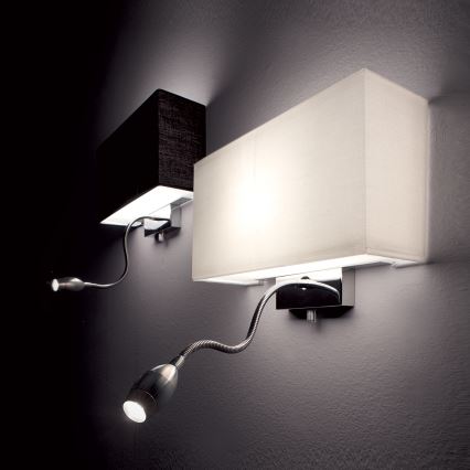 Ideal Lux - LED elastīgs sienas gaismeklis HOTEL 1xE27/60W/230V + LED/1,5W/230V