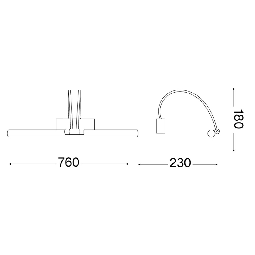 Ideal Lux - LED gaismeklis gleznām BOW LED/8W/230V spīdīgs hroms