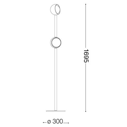 Ideal Lux - LED grīdas lampa BLOOM 2xLED/5,5W/230V CRI 90 zelta/dūmakaina bēša