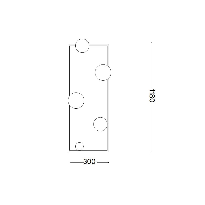 Ideal Lux - LED Grīdas stāvlampa ANGOLO 5xG9/3W/230V misiņš