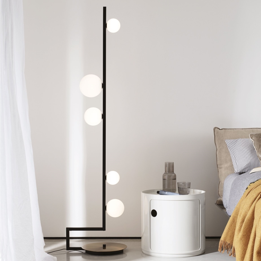 Ideal Lux - LED Grīdas stāvlampa BIRDS 5xG9/3W/230V melna/zelta