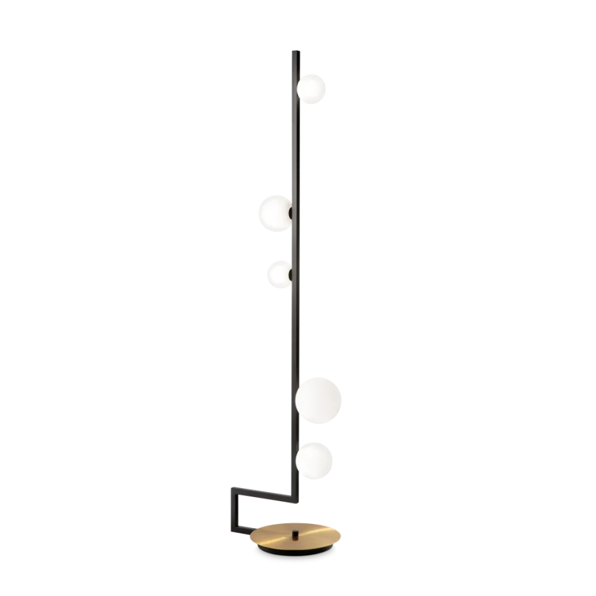 Ideal Lux - LED Grīdas stāvlampa BIRDS 5xG9/3W/230V melna/zelta