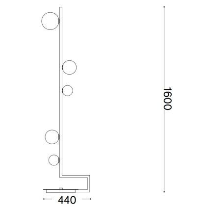 Ideal Lux - LED Grīdas stāvlampa BIRDS 5xG9/3W/230V melna/zelta