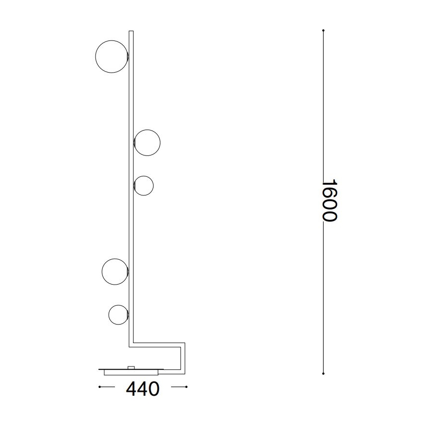 Ideal Lux - LED Grīdas stāvlampa BIRDS 5xG9/3W/230V melna/zelta