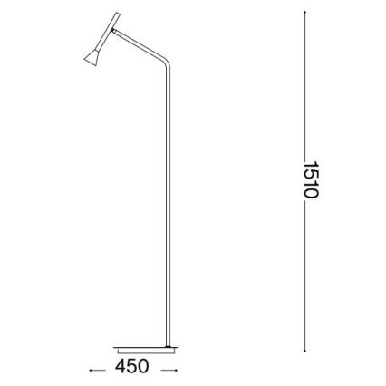 Ideal Lux - LED Grīdas stāvlampa DIESIS LED/4,5W/230V CRI 95 melna