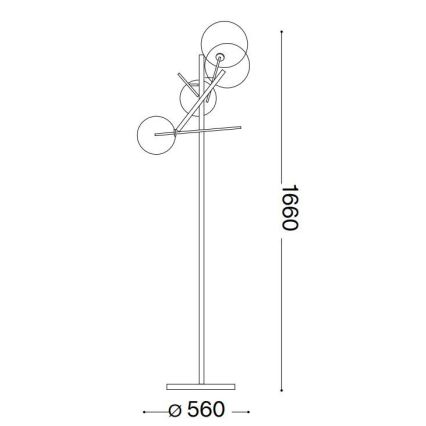 Ideal Lux - LED Grīdas stāvlampa EQUINOXE 4xG4/2W/230V spīdīgi hromēts/caurspīdīga